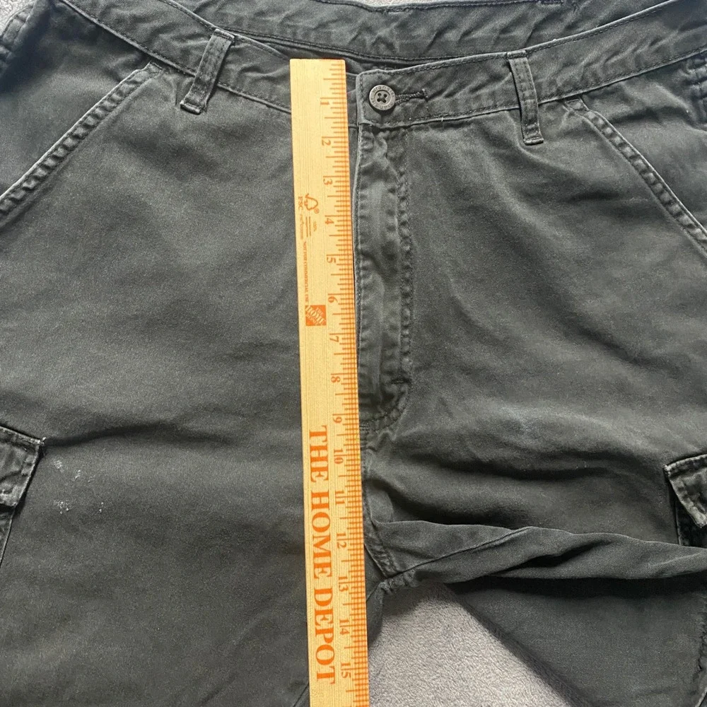 Wrangler Authentics Cargo Shorts Mens 34 Black Cotton Faded Utility Made in 2016